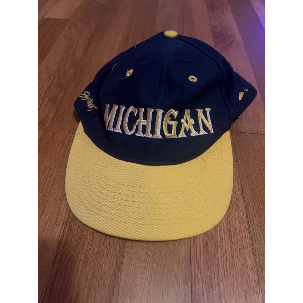 Vintage Michigan Wolverines Sports Specialties Fitted Hat 7 1/4 Navy Blue NCAA